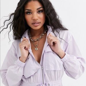 ASOS DESIGN shell boilersuit with tie waist